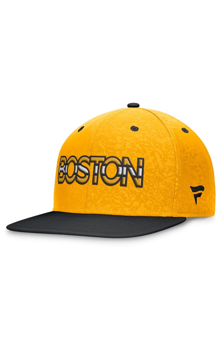 FANATICS Men's Fanatics Branded Gold/Black Boston Bruins Authentic Pro Snapback Hat, Alternate, color,
