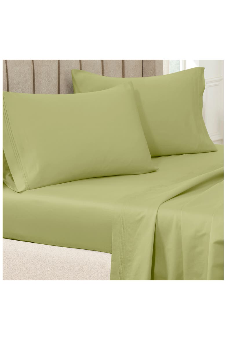 Solid 600 Thread Count Egyptian Cotton Sateen Set of 2 Pillowcases, Alternate, color, OLIVE GREEN