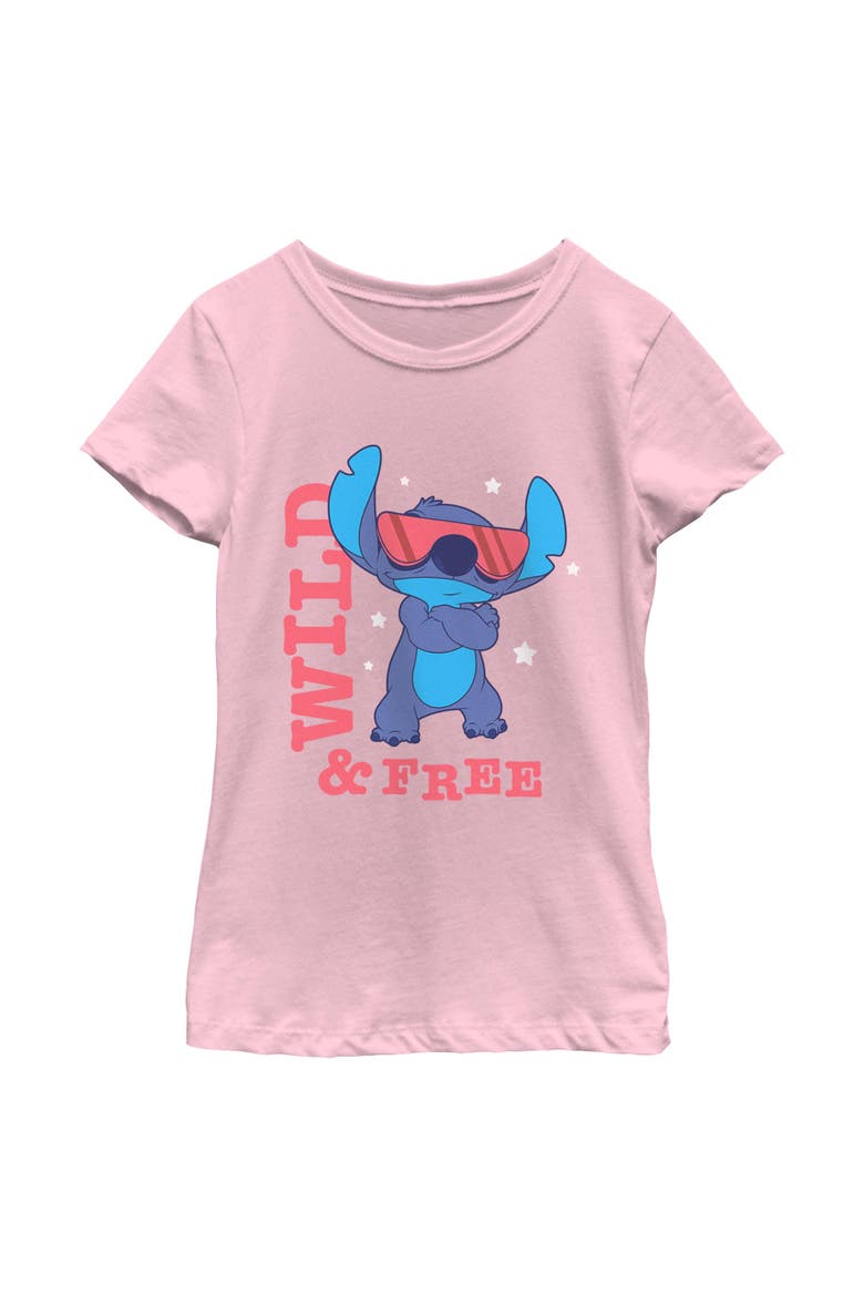 Girl's Lilo & Stitch Wild and Free Pose  Graphic T-Shirt, Main, color, Light Pink