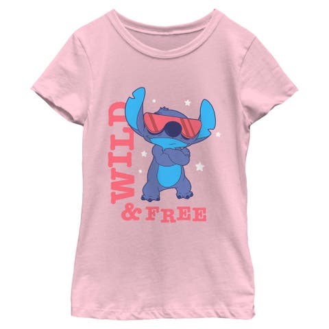 Girl's Lilo & Stitch Wild and Free Pose  Graphic T-Shirt