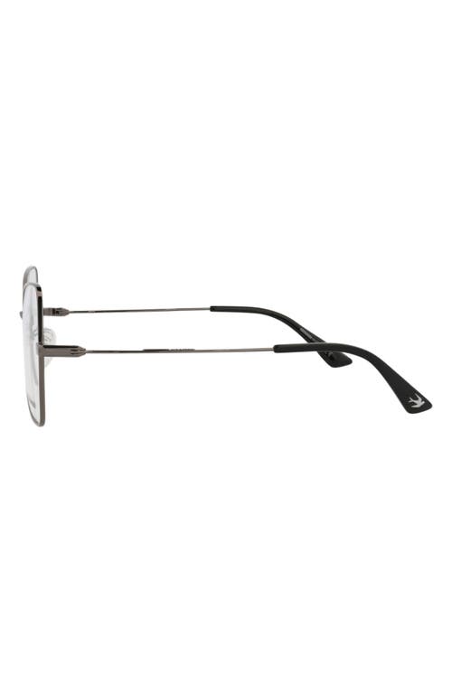 Alexander Mcqueen Mcqueen 55mm Square Optical Glasses In Ruthenium Transparent