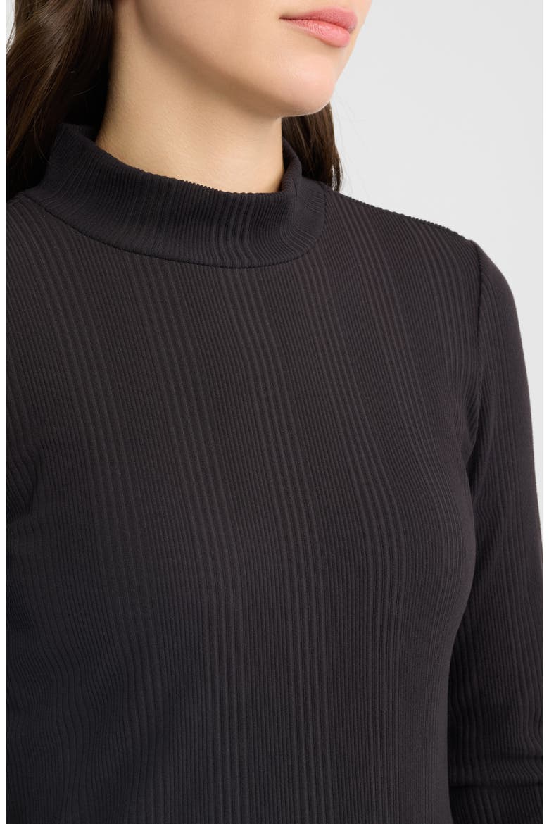 Mock Neck Long Sleeve Shirt, Alternate, color, BLACK