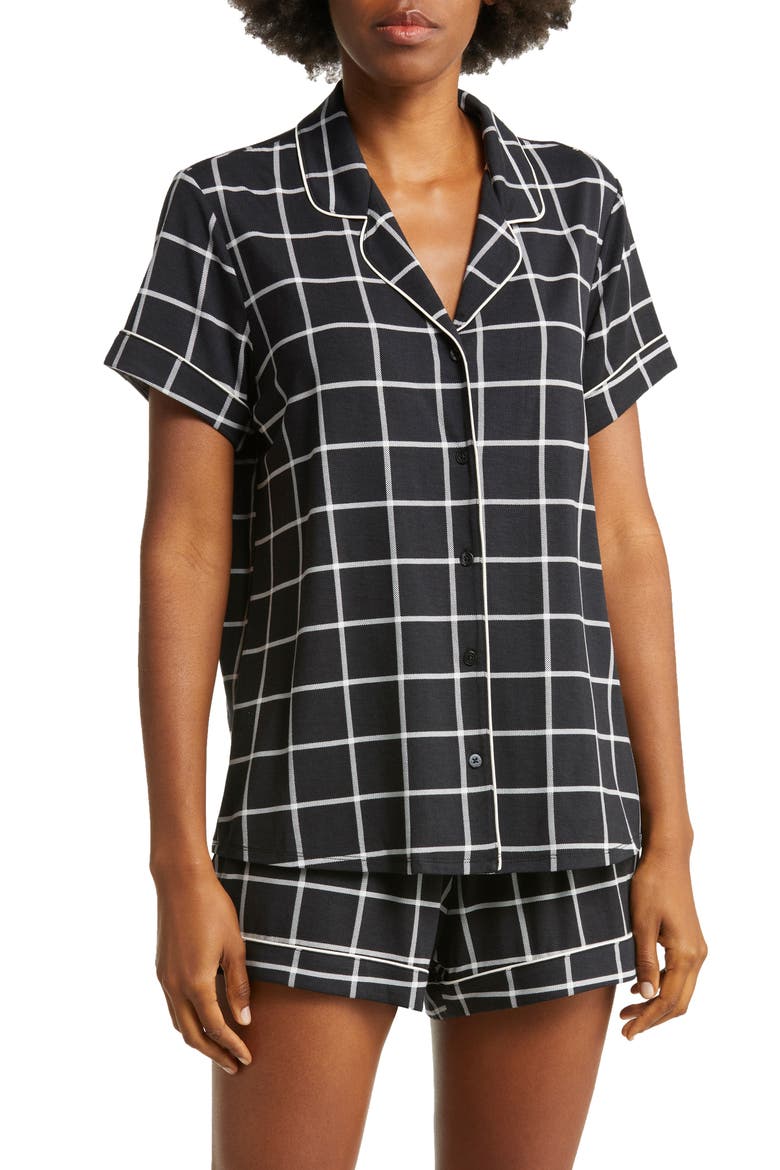 Moonlight Eco Short Pajamas, Main, color, BLACK WINDOW PANE
