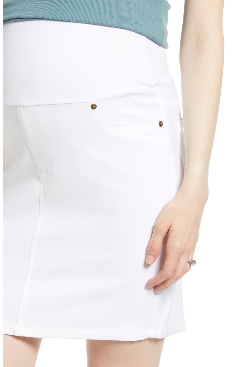 White Denim Maternity Skirt, Alternate, color, WHITE
