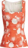 Faithfull the Brand Mina Abstract Floral Peplum Top