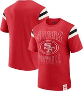 Darius Rucker Collection by Fanatics Men's Darius Rucker Collection by Fanatics Scarlet San Francisco 49ers Football Stripe Sleeve T-Shirt
