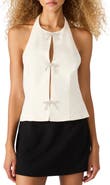 Steve Madden Juvia Crystal Bow Halter Top