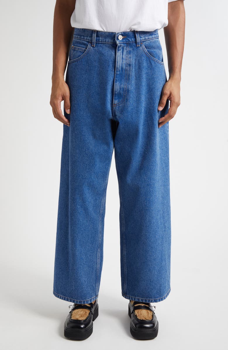 Marni Extrawide Leg Jeans, Main, color, Ocean