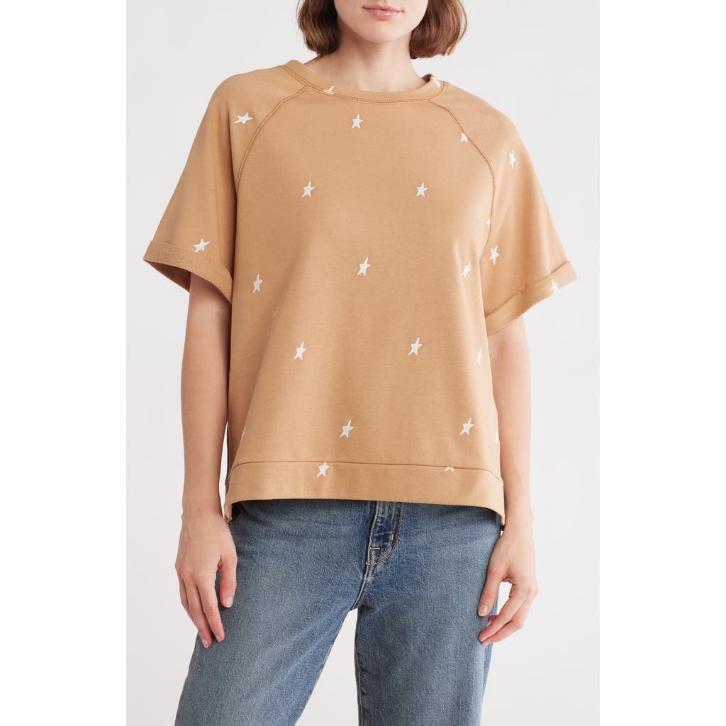 WISHLIST WISHLIST STAR EMBROIDERED TERRY TOP