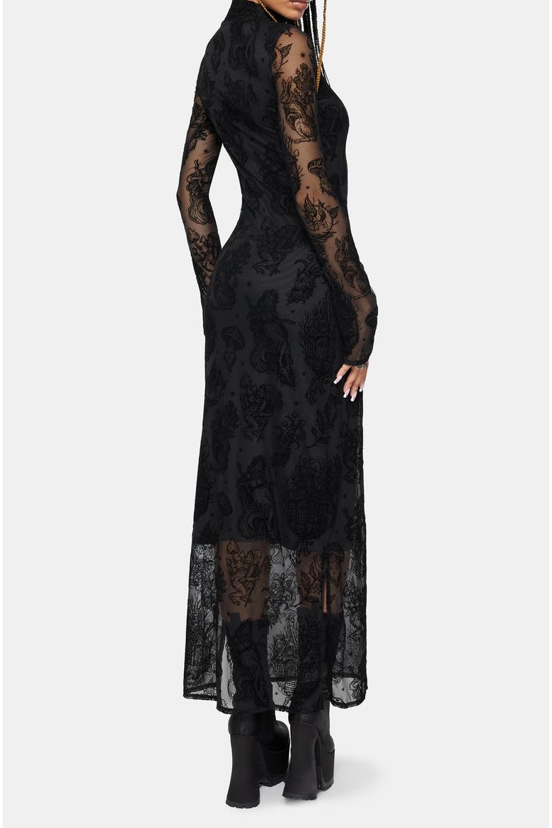 Hexborn Baba Yaga High Neck Maxi Dress, Alternate, color, Black