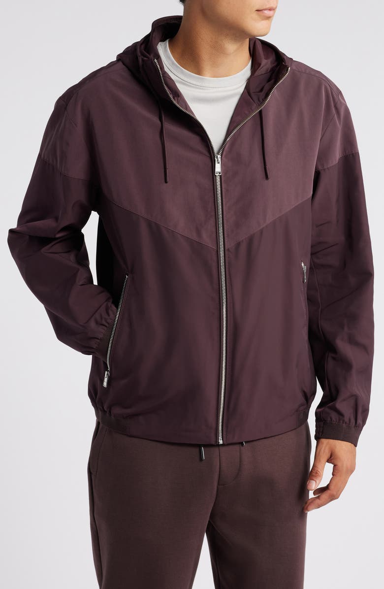 BOSS Cireno Hooded Jacket, Alternate, color, Burgundy