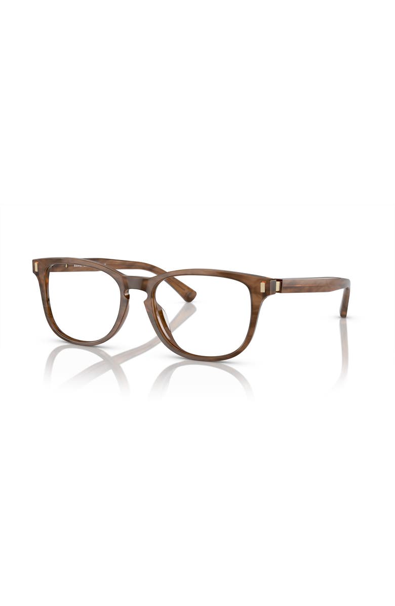 Brooks Brothers 53mm Round optical glasses, Main, color, Brown