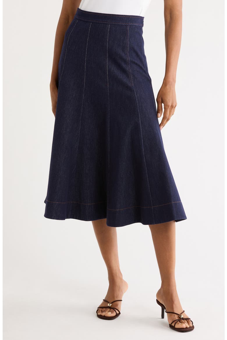 Brooke Denim Skirt, Main, color, NAVY