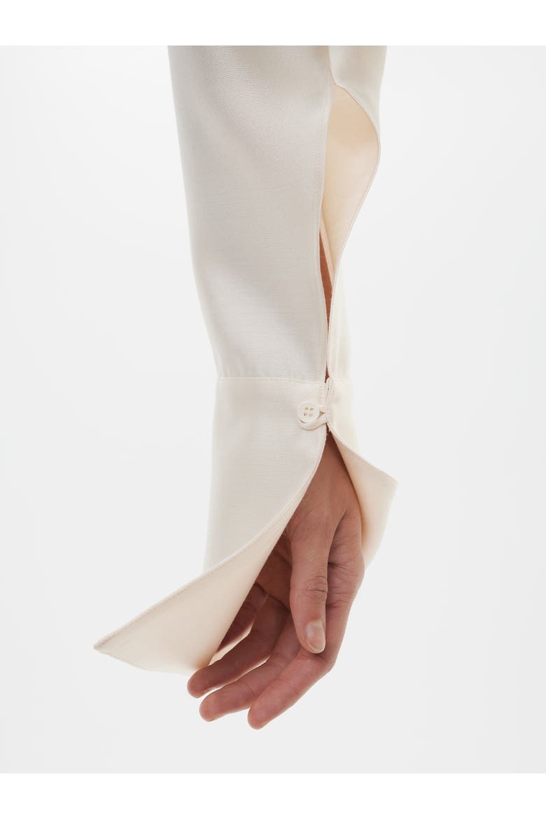 Silk-Wool Blend Fitted Shirt, Alternate, color, Cream White