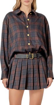 English Factory Oversize Plaid Shacket