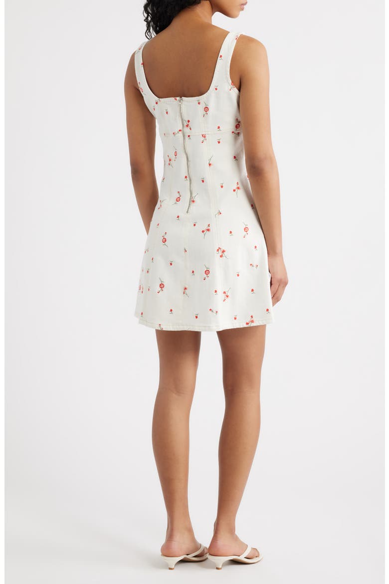 Altadena Floral Stretch Cotton Minidress, Alternate, color, ECRU ROMANTIC FLORAL