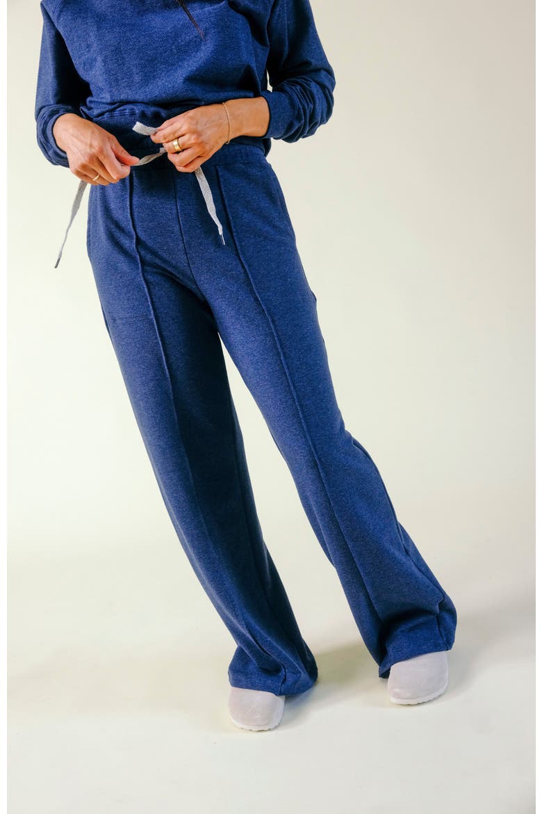 PLUS Betty Organic Cotton + Tencel Wide Leg Pant, Alternate, color, Heather Lake