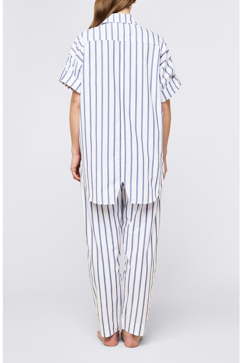 Tyler Cotton Poplin Pajamas, Alternate, color, WHITE NAVY STRIPE