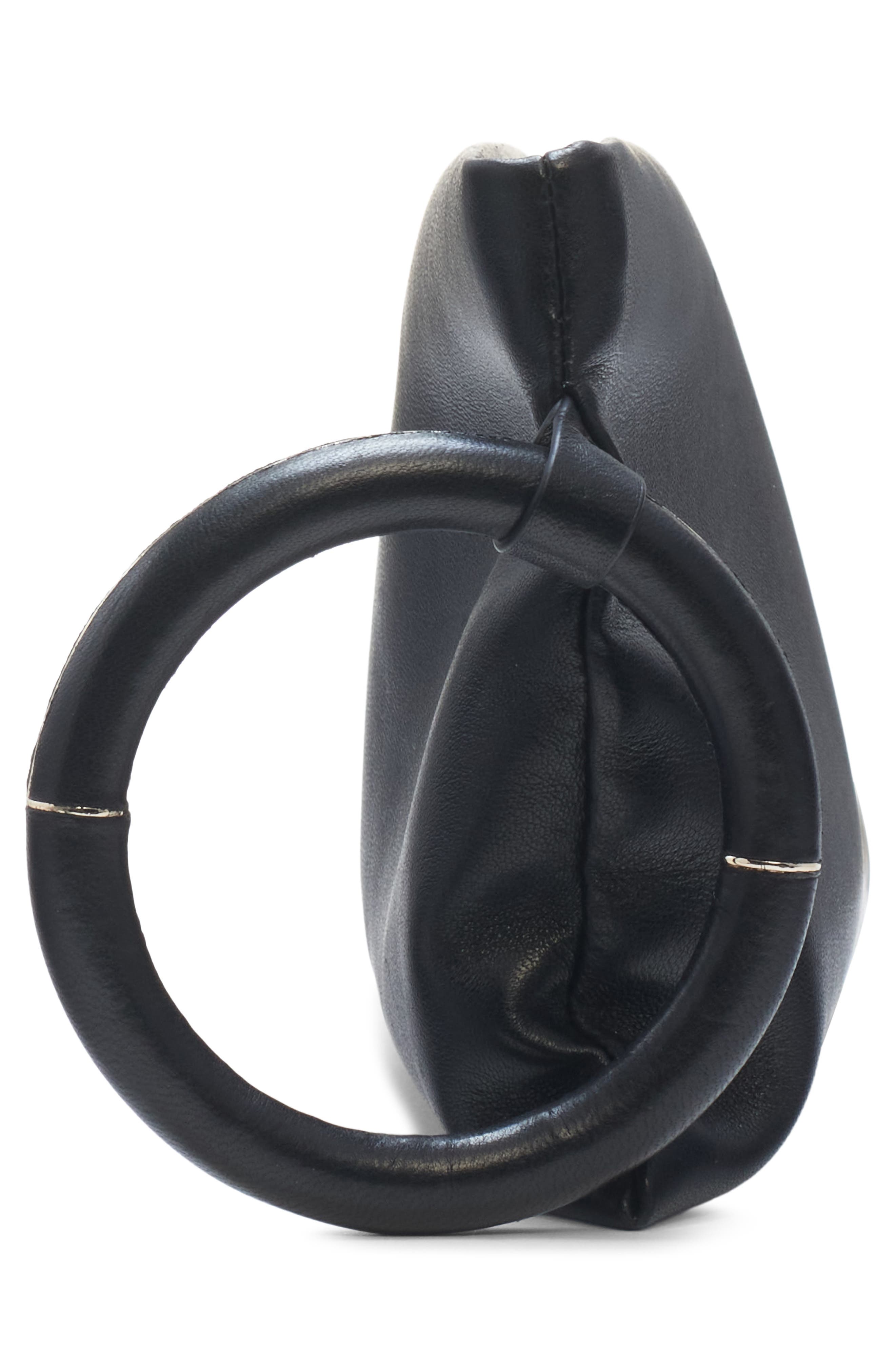 TOM FORD T-Ring Leather Clutch, Alternate, color, Naa Black