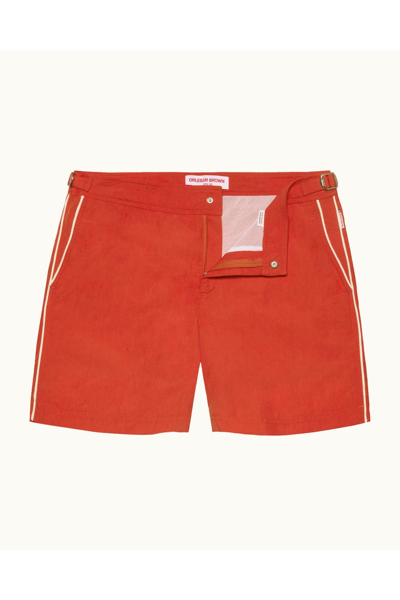 Bulldog Mid-Length Swim Shorts, Main, color, SUMMER RED