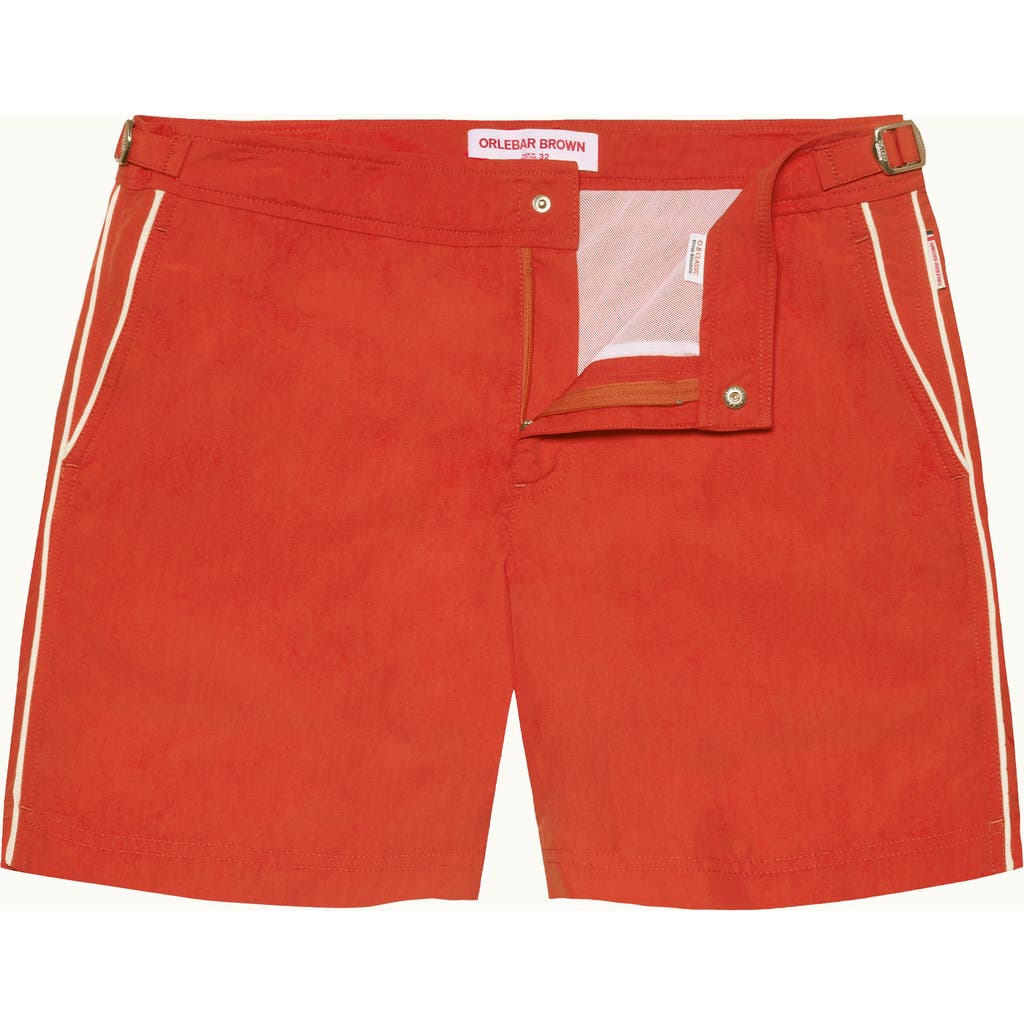 Orlebar Brown Bulldog Mid-length Swim Shorts In Summer Red