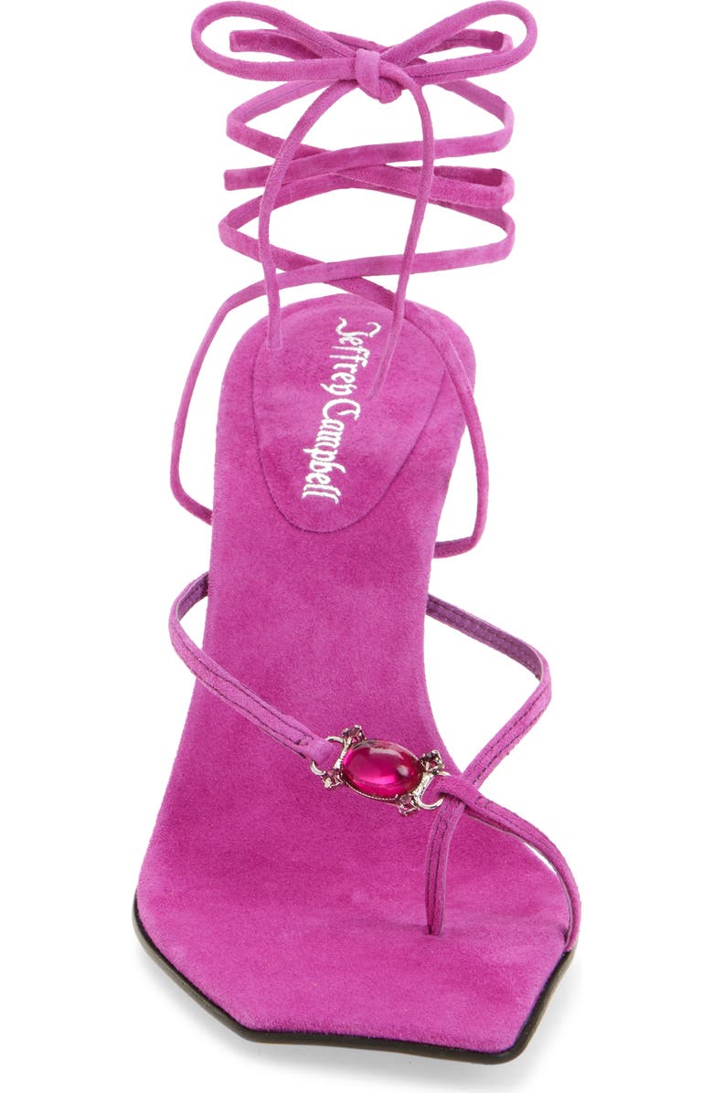 Jeffrey Campbell Faery Ankle Wrap Sandal, Alternate, color, Magenta Suede