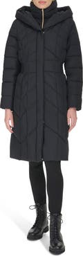 Cole Haan Signature Taffeta Puffer Coat with Quilted Zip Bib