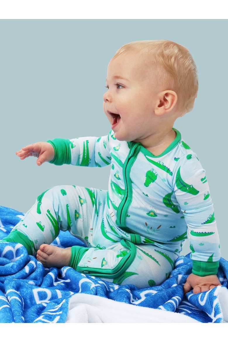 Gender Inclusive SoftSnooze Baby Convertible One Piece Pajama, Alternate, color, Alligator Adventure