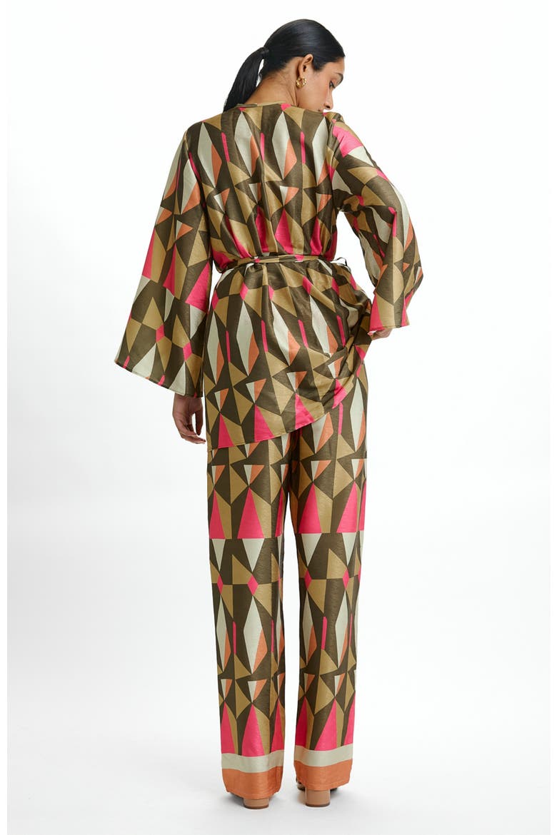 Leer Palazzo Pants in Caru Olive, Alternate, color, Caru Olive
