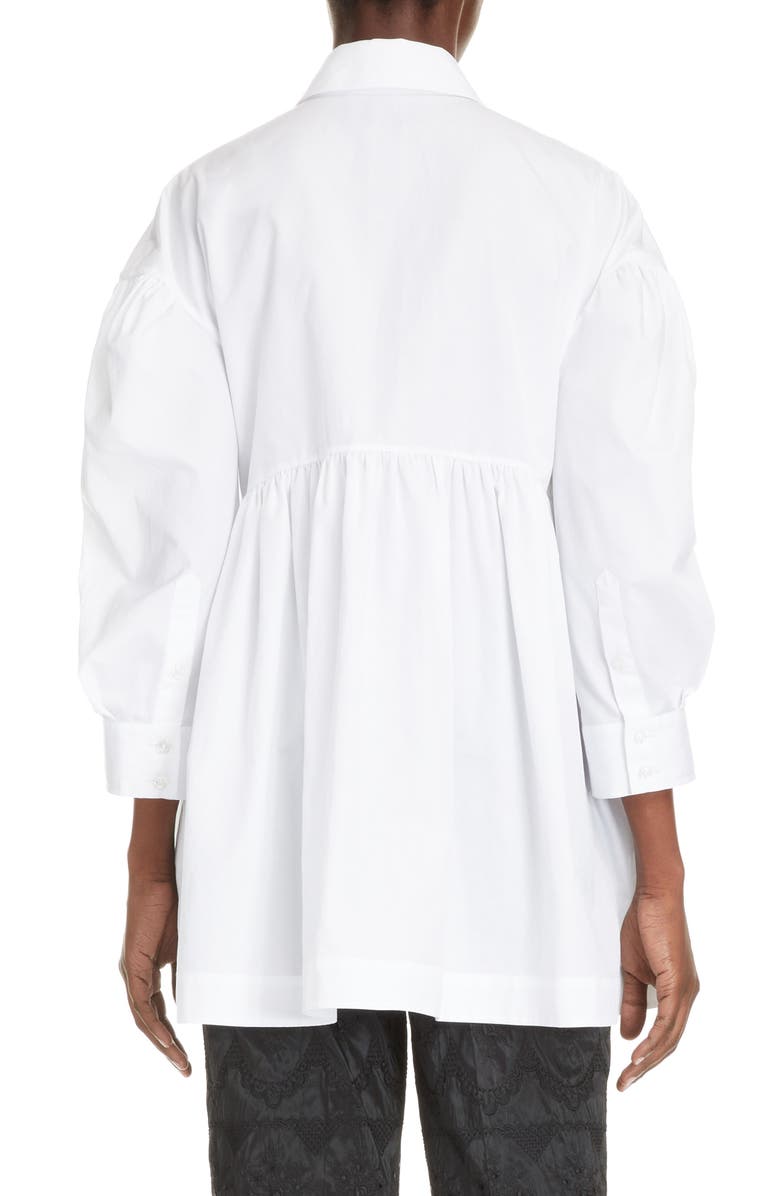 Simone Rocha Cotton Poplin Ruffle Shirt, Alternate, color, 