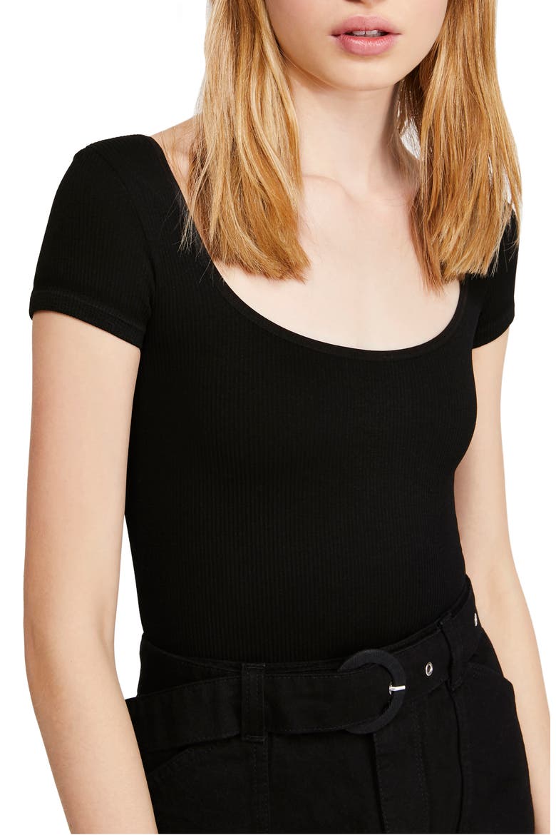 Urban Outfitters Ella Ribbed Bodysuit, Main, color, BLACK