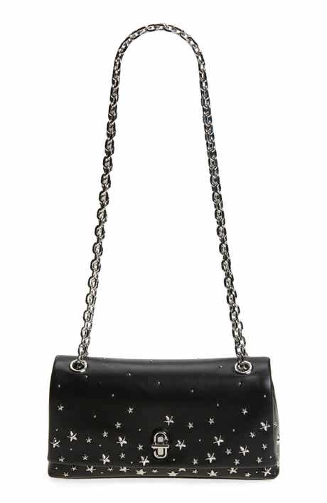 Dual Chain Studded Leather Wallet on a Chain