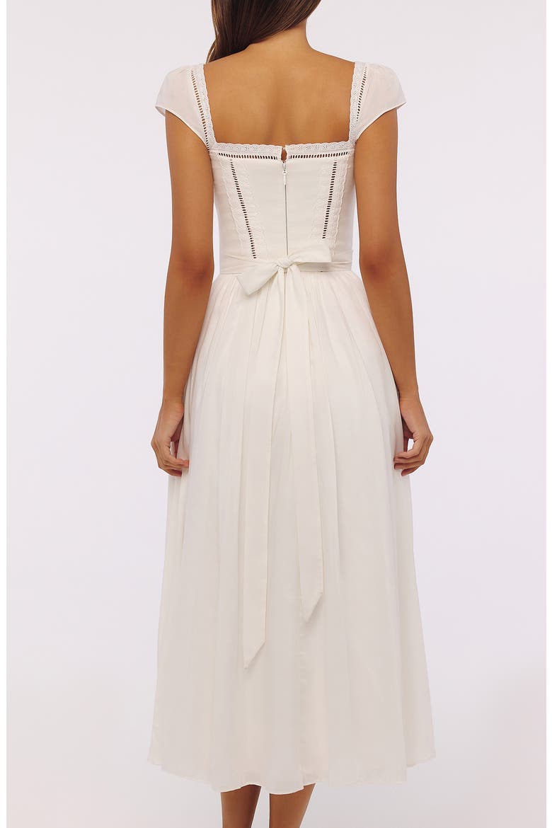 Thea Lace Trim Flare Maxi Dress, Alternate, color, WHITE