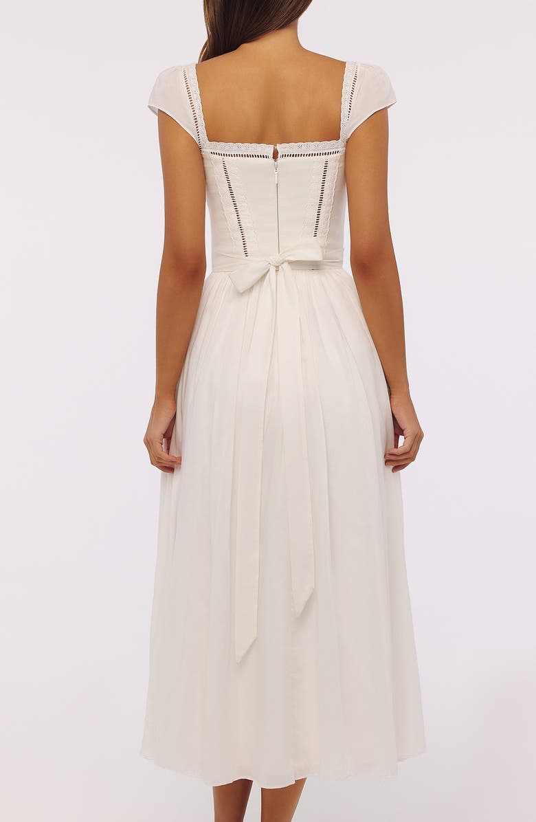 HOUSE OF CB Thea Lace Trim Flare Maxi Dress, Alternate, color, White