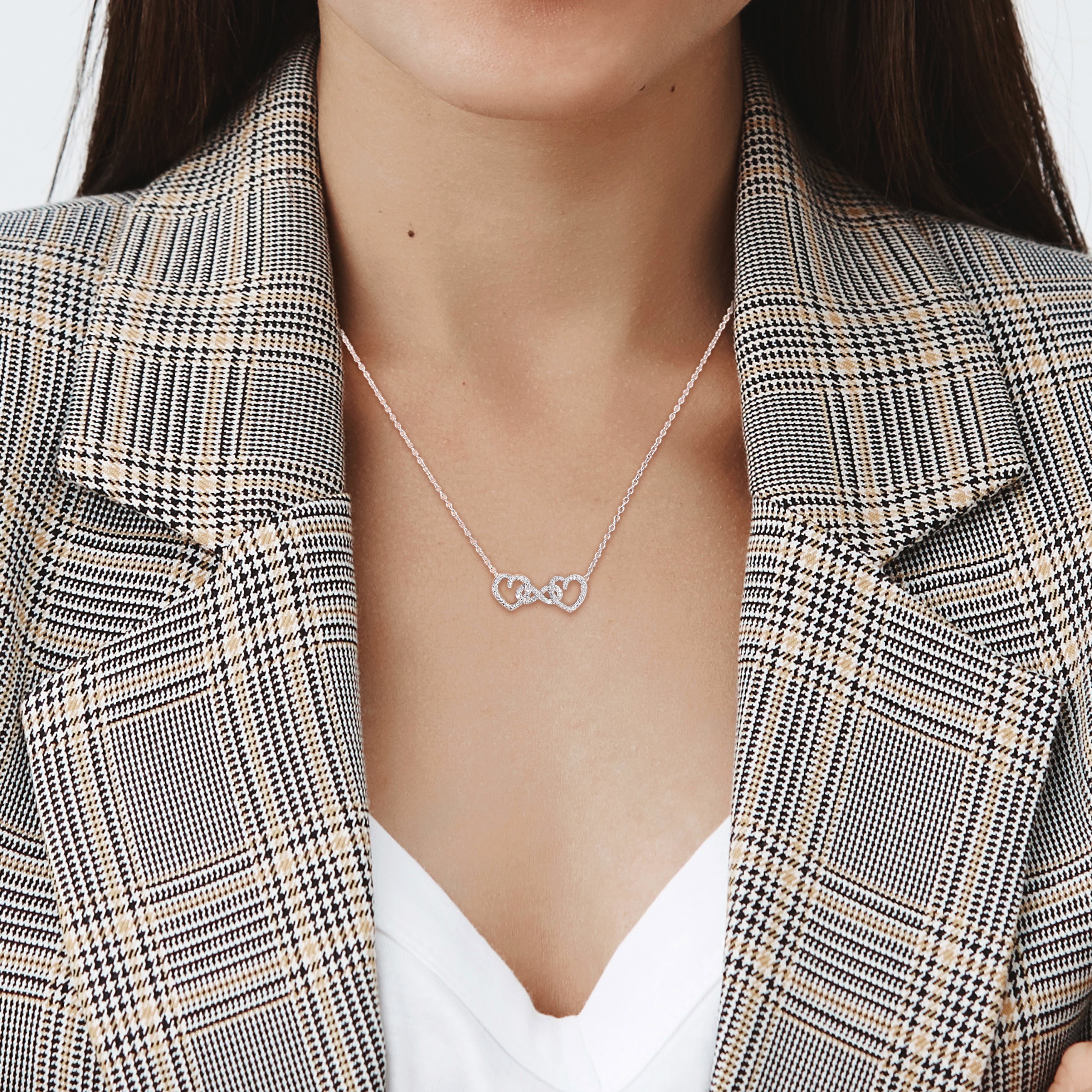 Julianna B. Diamond Double Heart Infinity Necklace (Women) | Nordstrom