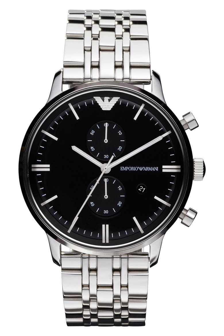 Chronograph Bracelet Watch, 43mm, Main, color, SILVER/STEEL