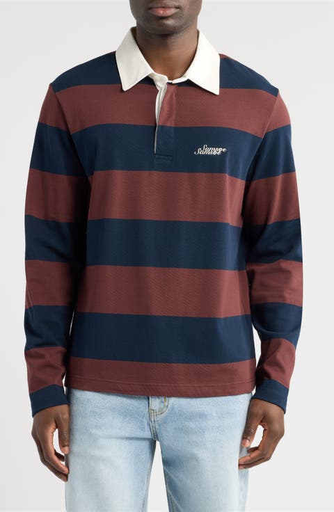 Striped Cotton Long Sleeve Polo