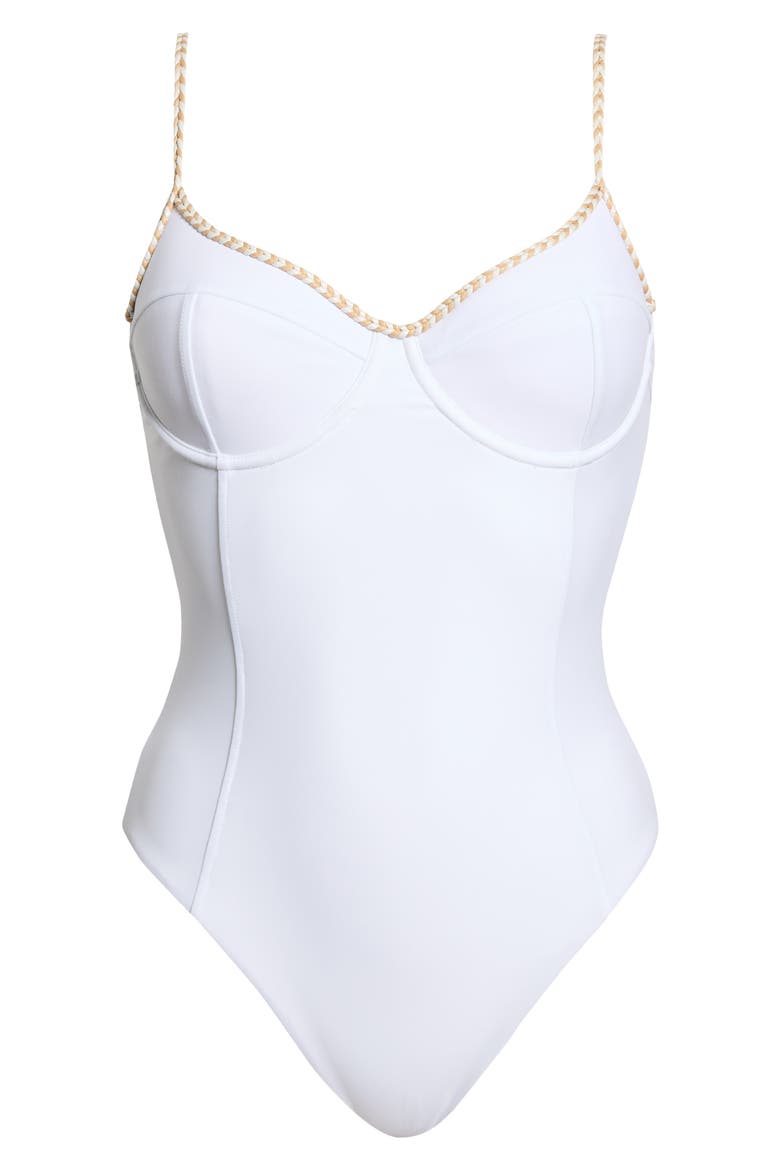 Jayda Braided One-Piece Swimsuit, Alternate, color, WHITE