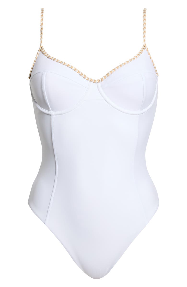 Ramy Brook Jayda Braided One-Piece Swimsuit, Main, color, White