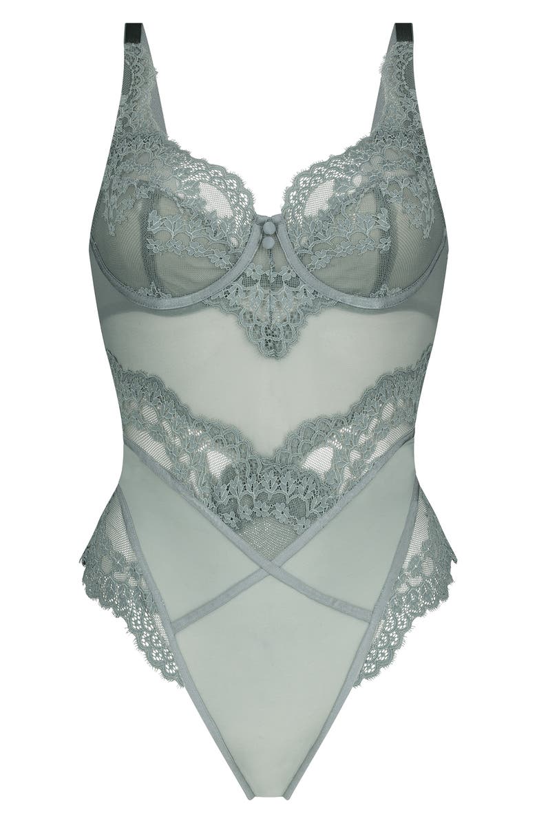 Hunkemöller Amanza Underwire Thong Bodysuit, Main, color,