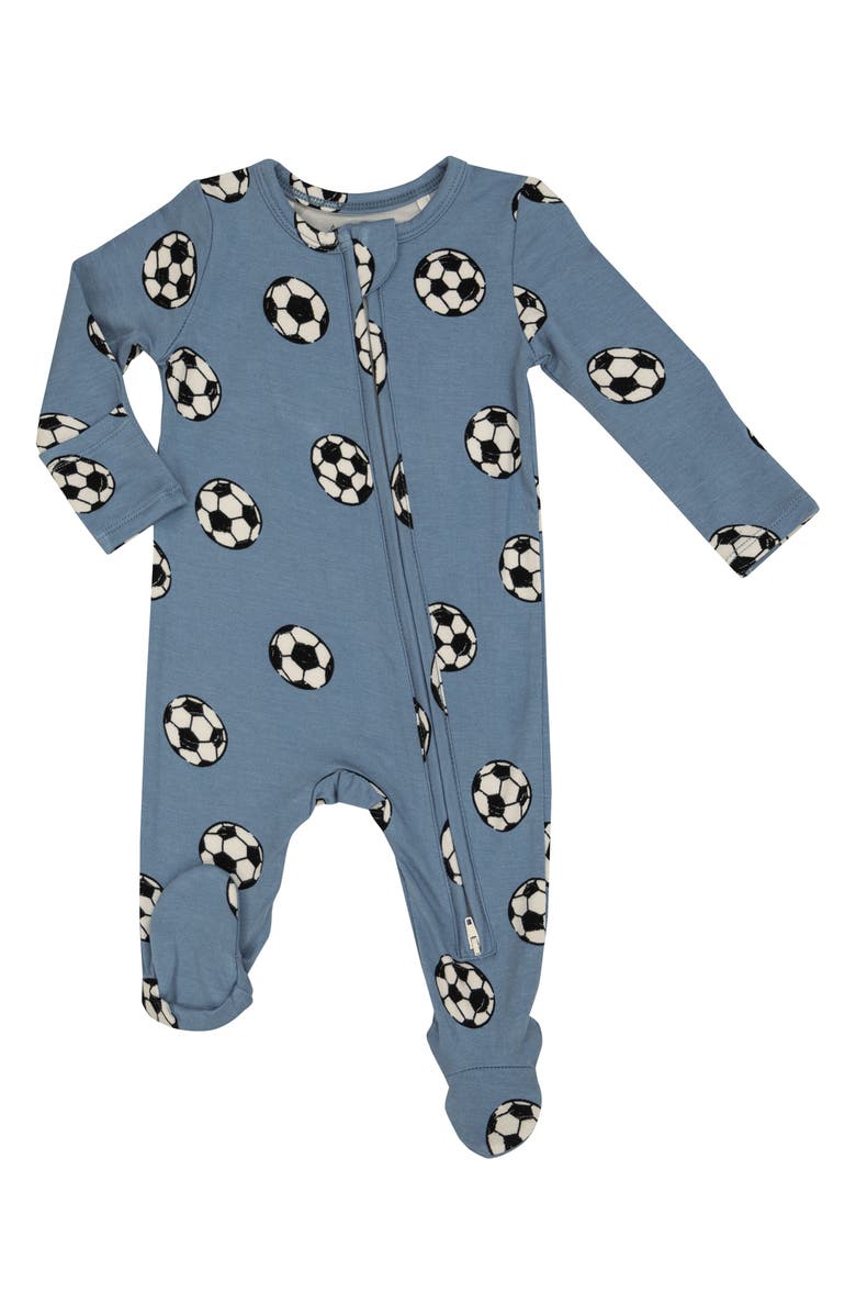 Angel Dear Soccer Print Zip Footie, Main, color, 