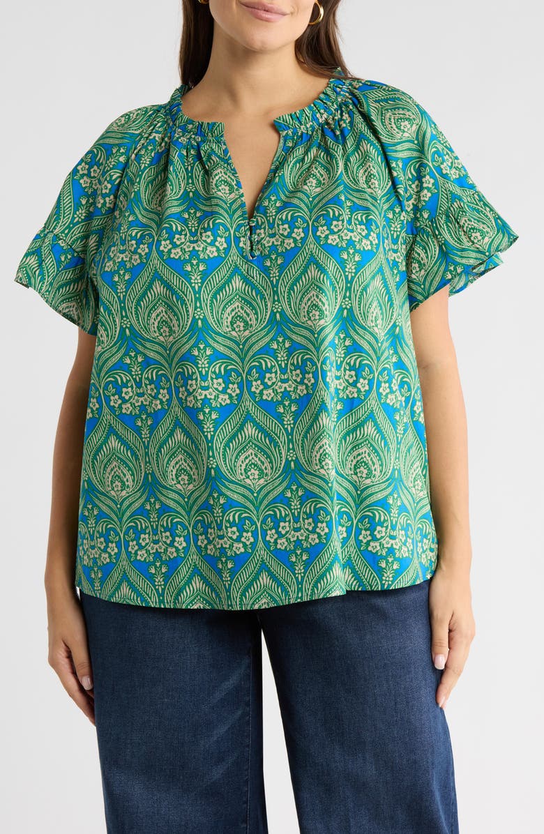 SUGARLIPS Nyra Print Top, Main, color, Green-Blue-Mul