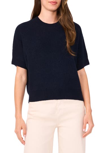 Halogen ® Short Sleeve Sweater In Blue