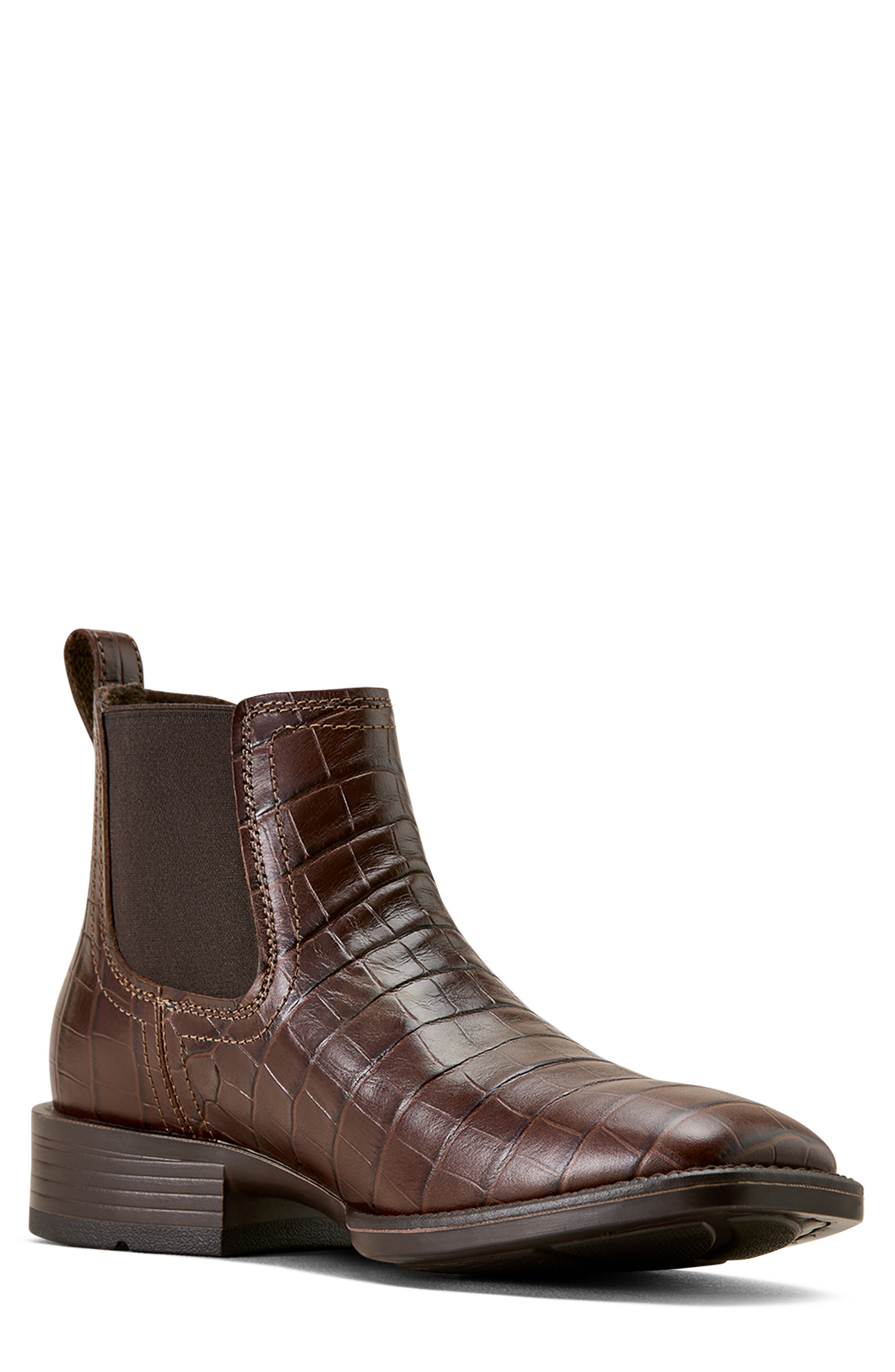 Ariat Booker Wide Square Toe Western Chelsea Boot, Main, color, 