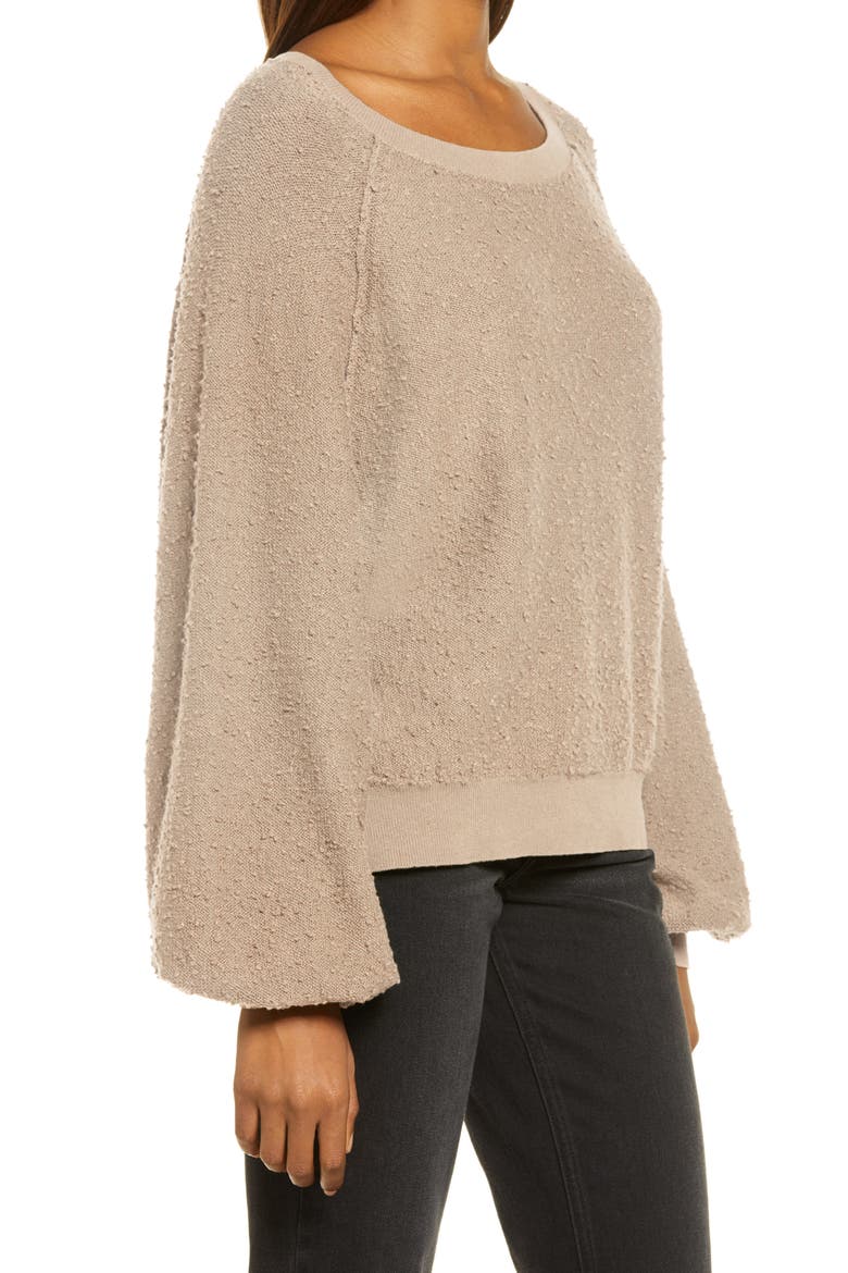 Found My Friend Bouclé Pullover, Alternate, color, FRENCH GREY