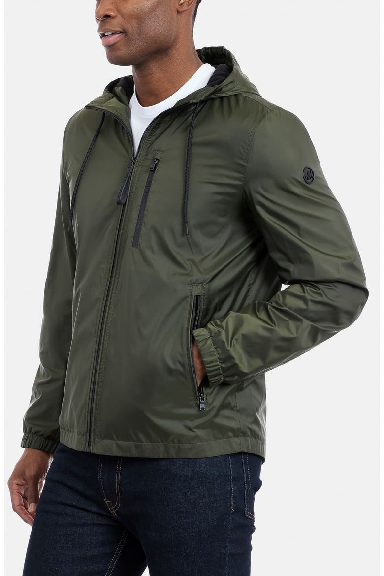 Hooded Windbreaker Jacket, Alternate, color, OLIVE
