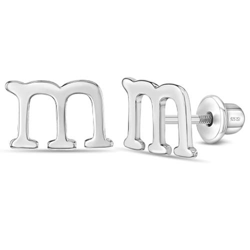 In Season Jewelry Polished Initial Letters Earrings in Letter M at Nordstrom
