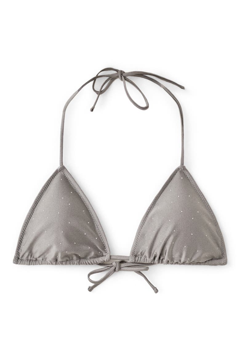 Rhinestone Triangle Bikini Top, Main, color, GREY