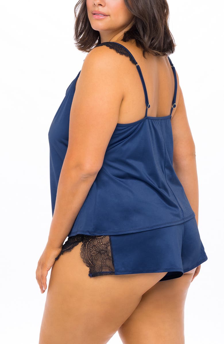 Oh La La Cheri Lace Trim Satin Pajamas, Alternate, color, 