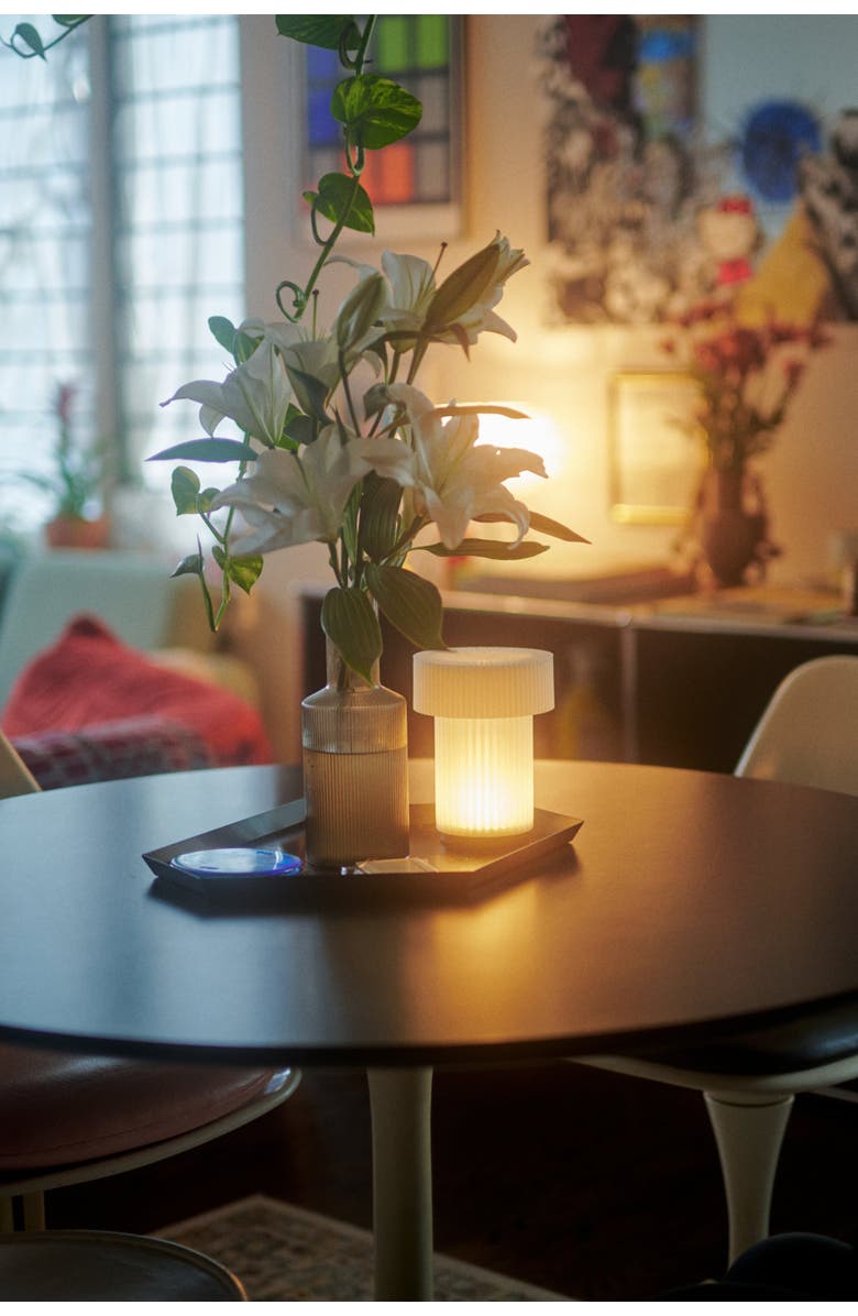 WOOJ DESIGN Cordless Mini Drum Lamp, Alternate, color, Natural
